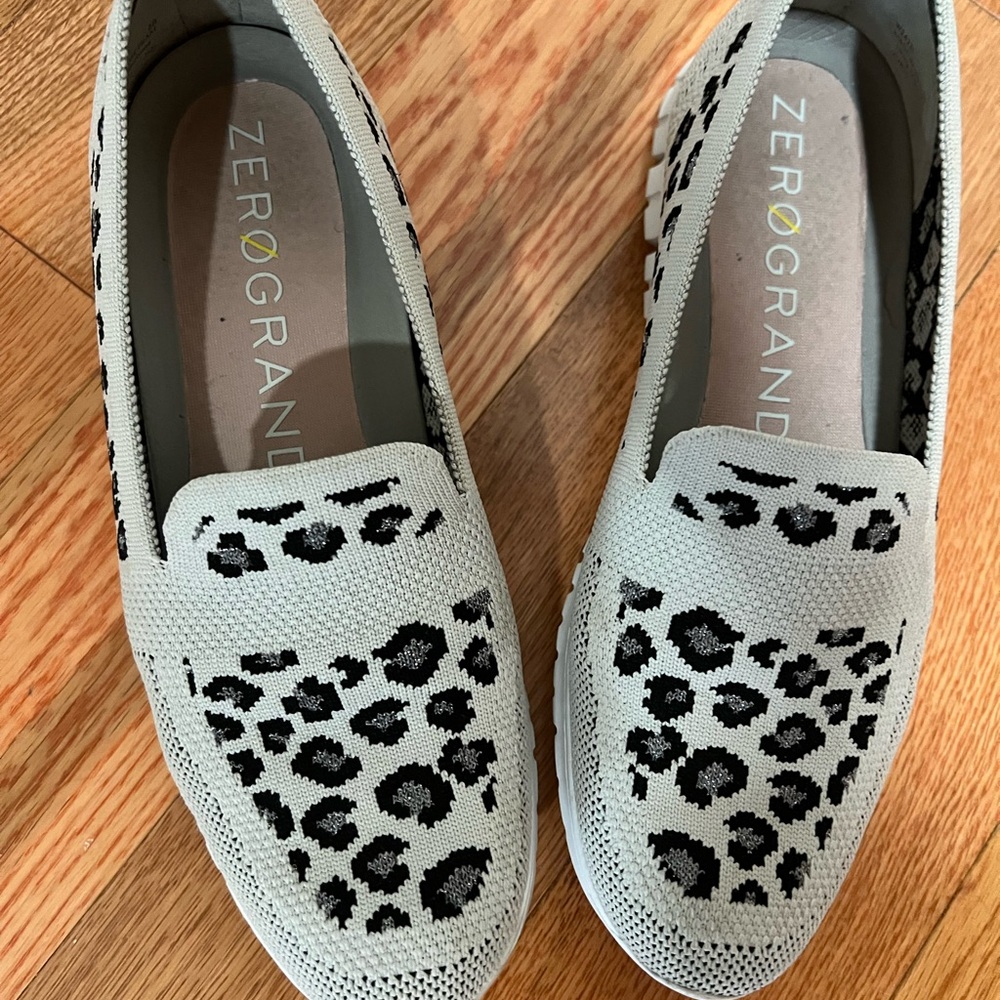 Cole Haan ZeroGrand Leopard Print Loafers - Gray and Black